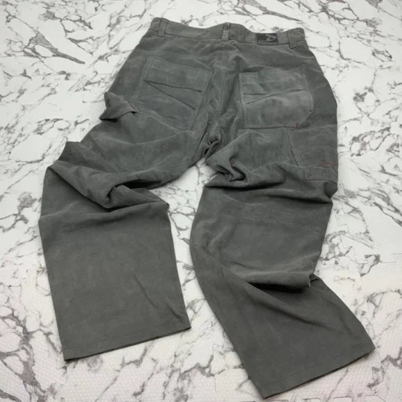 Men’s Davoucci Grey Tiny Corduroy Genuine Suede Leather Pants NWT - Picture 2 of 6